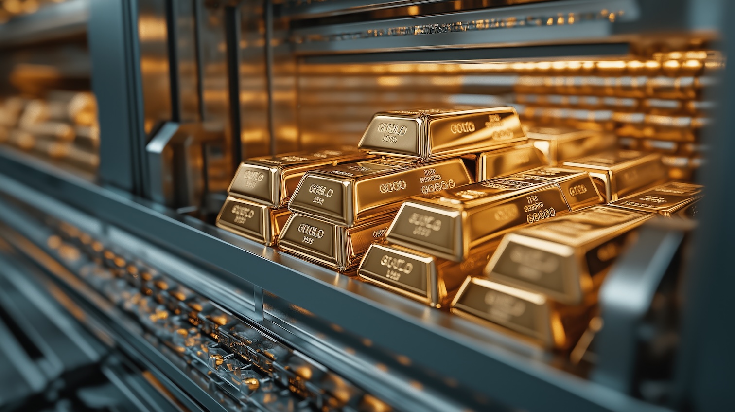 Gold bullion bars, symbolizing Judith Capital's offerings in precious metals.